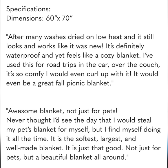 Brentwood Oversized Waterproof Pet Blanket and Furniture Protector, Grey - Picture 4 of 4